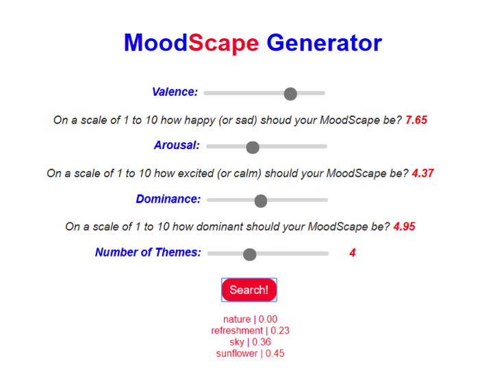 MoodScape Generator screenshot