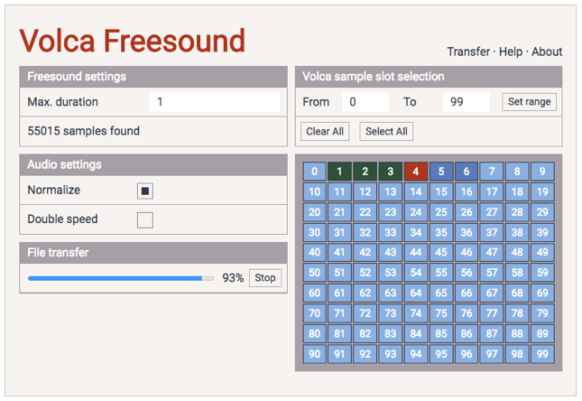 Volca-Freesound screenshot